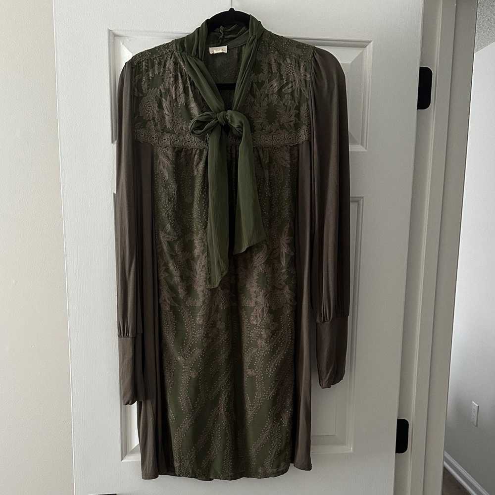 Anthropologie Tiny Long Sleeve Olive Dress